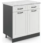Vicco Keukenonderkast R-Line Wit Landhuis 80 cm , WB Marmer, Model 45434