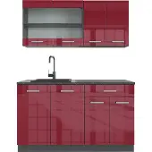 Vicco R-Line Eenpersoonskeuken – 140 cm zonder werkblad Rood hoogglans/antraciet