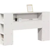 vidaXL Hoofdbord met opbergruimte 160 cm massief grenenhout wit