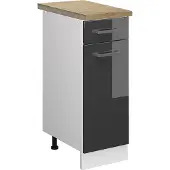 Vicco Keukenonderkast R-Line Antraciet Hoogglans 30 cm , WB Eik, Model 46895