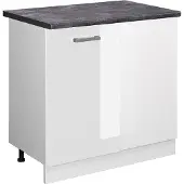 Vicco R-Line Universele hoekkast – 86 cm met deur, met werkblad Wit Hoogglans