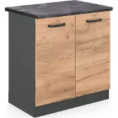 Vicco R-Line Wastafelkast – 80 cm, WB Antraciet Krachtige eik goud