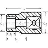 Stahlwille 1/2" (12,5 mm) doppeninzetstuk, inwendig TX, maat E11, lengte 38 mm