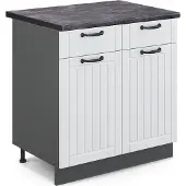 Vicco Fame-Line Keukenonderkast – 80 cm, WB Antraciet Wit Landhuis