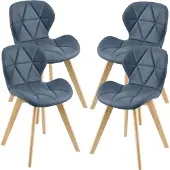 En.casa Eetkamerstoel Almhult 81x57x49 cm set van 4 blauw