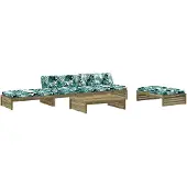 vidaXL 5-delige Loungeset met kussens geïmpregneerd grenenhout