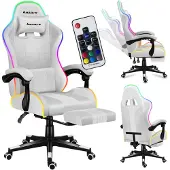 Huzaro Force 4.7 White RGB – Gamingstoel met LED-Verlichting en Voetensteun