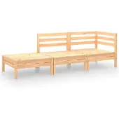 vidaXL 3-delige Loungeset massief grenenhout