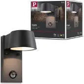 Paulmann Wandlamp buiten met bewegingssensor Capea, zwart, Aluminium, Modern