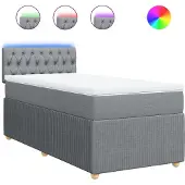 vidaXL Boxspring met matras stof lichtgrijs 100x200 cm