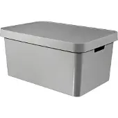 Curver 233941 Infinity Opbergbox met deksel 45L Grijs met Handgrepen