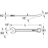 Ks Tools 963.7322 963.7322 Ring-steeksleutel Sleutelbreedte (inch) 31/32