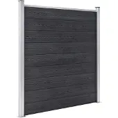 vidaXL WPC omheining set, 10 vlakke panelen + 1 schuin paneel, 1830x186 cm, grijs