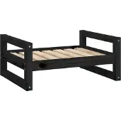 vidaXL Hondenmand 65,5x50,5x28 cm massief grenenhout zwart