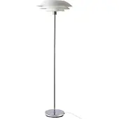 Dyberg Larsen Vloerlamp DL45, chroom / zilver, Woon-/ Eetkamer, metaal, Scandinavisch, vloerlamp