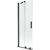 Mexen Velar badwand tweedelig schuifbaar 75 x 150 , transparant, zwart - 896-075-000-01-70
