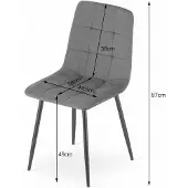 Leobert Eetkamerstoel KARA Beige – Velvet Bekleding, Ergonomisch Design, Zwarte Metalen Poten, Comfortabele Zitting, Max. 120 kg