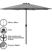 Casa.pro Tuin parasol stokparasol 300x230 cm grijs