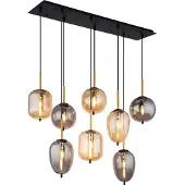 Globo Lighting 8-lichts hanglamp Blacky zwart