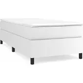 vidaXL Boxspring bed kunstleer wit 90x190 cm