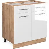 Vicco Fame-Line Keukenonderkast – 80 cm zonder werkblad Wit Hoogglans