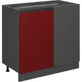 Vicco R-Line Hoekkast – 86 cm J-vorm, zonder werkblad Rood
