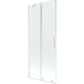 Mexen Velar badwand 2-delige schuifdeur 80 x 150 , transparant, wit - 896-080-000-01-20