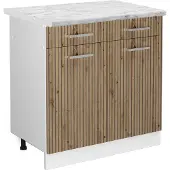 Vicco R-Line Keukenonderkast – 80 cm, WB Marmer Artisanaal eiken
