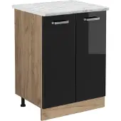Vicco R-Line Keukenonderkast – 60 cm WB Marmer Zwart hoogglans