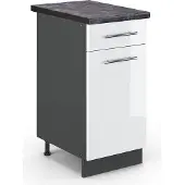 Vicco Fame-Line Keukenonderkast – 40 cm, WB Antraciet Wit Hoogglans