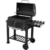 LUND Luxe Houtskoolgrill met Thermometer – XXL Grillrooster 57 x 37 cm – Inclusief Flesopener
