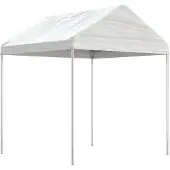 vidaXL Prieel met dak 13,38x2,28x2,69 m polyetheen wit