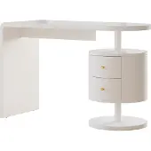 Vicco Lara Bureau – 120 x 50 cm met 2 laden Wit Hoogglans