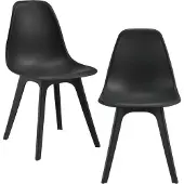 En.casa Eetkamerstoel Lendava 83x54x48 cm set van 2 kunststof zwart