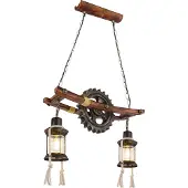 Globo Lighting hanglamp, metaal, messingkleurig, 2x E27