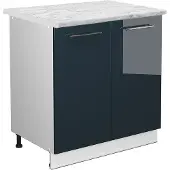 Vicco Fame-Line Keukenkasten – 80 cm met legplank, WB Marmer Donkerblauw hoogglans