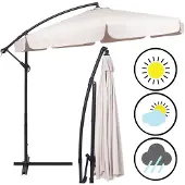 Springos Uitschuifbare parasol met handvat, inclusief hoes 350 cm