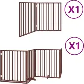 vidaXL Hondenhek inklapbaar 6 panelen 480 cm populierenhout bruin