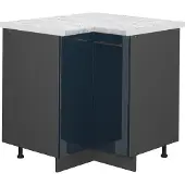 Vicco Fame-Line Hoekonderkast – 80.5 cm, WB Marmer Donkerblauw hoogglans