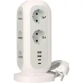 Verbatim 49547 Stopcontacten-toren - EUPT-01, kabel 2 meter, wit