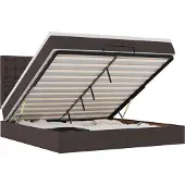 vidaXL Ottoman bed met matrassen 200x200cm stof donkerbruin