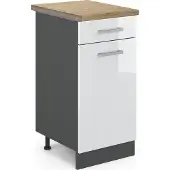 Vicco Keukenonderkast R-Line Wit Hoogglans 40 cm , WB Eik, Model 45957