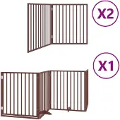 vidaXL Hondenhek inklapbaar 8 panelen 640 cm populierenhout bruin