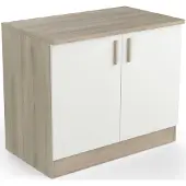 CBA Gootsteenonderkast Romanie 100 cm-2 draaideuren en 1 legplank-Kronberg eik/mat wit