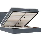 vidaXL Ottoman bed met matrassen 180x200cm fluweel donkergrijs