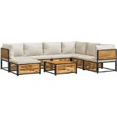 vidaXL 8-delige Loungeset met kussens massief acaciahout