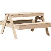 vidaXL Picknicktafel voor kinderen 88x97x52 cm massief grenenhout
