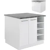 Vicco Fame-Line Keukeneiland – 90 cm zonder werkblad Wit hoogglans/wit