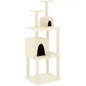 vidaXL Kattenmeubel met sisal krabpalen 167 cm crèmekleurig
