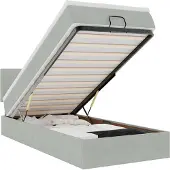 vidaXL Ottoman bed met matras 100x200 cm fluweel lichtgrijs